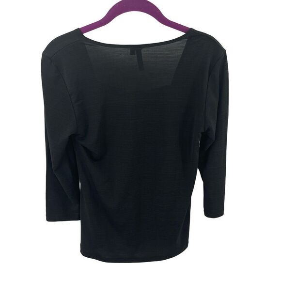 Susan Lawrence NEW long sleeve black stretch top blouse shirt - Picture 6 of 11